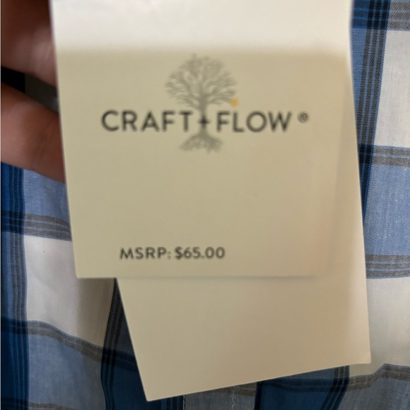 NWT Craft + Flow Long Sleeve Roll-Up Button-Down Shirt Plaid Size XL MSRP $65 - Picture 6 of 16
